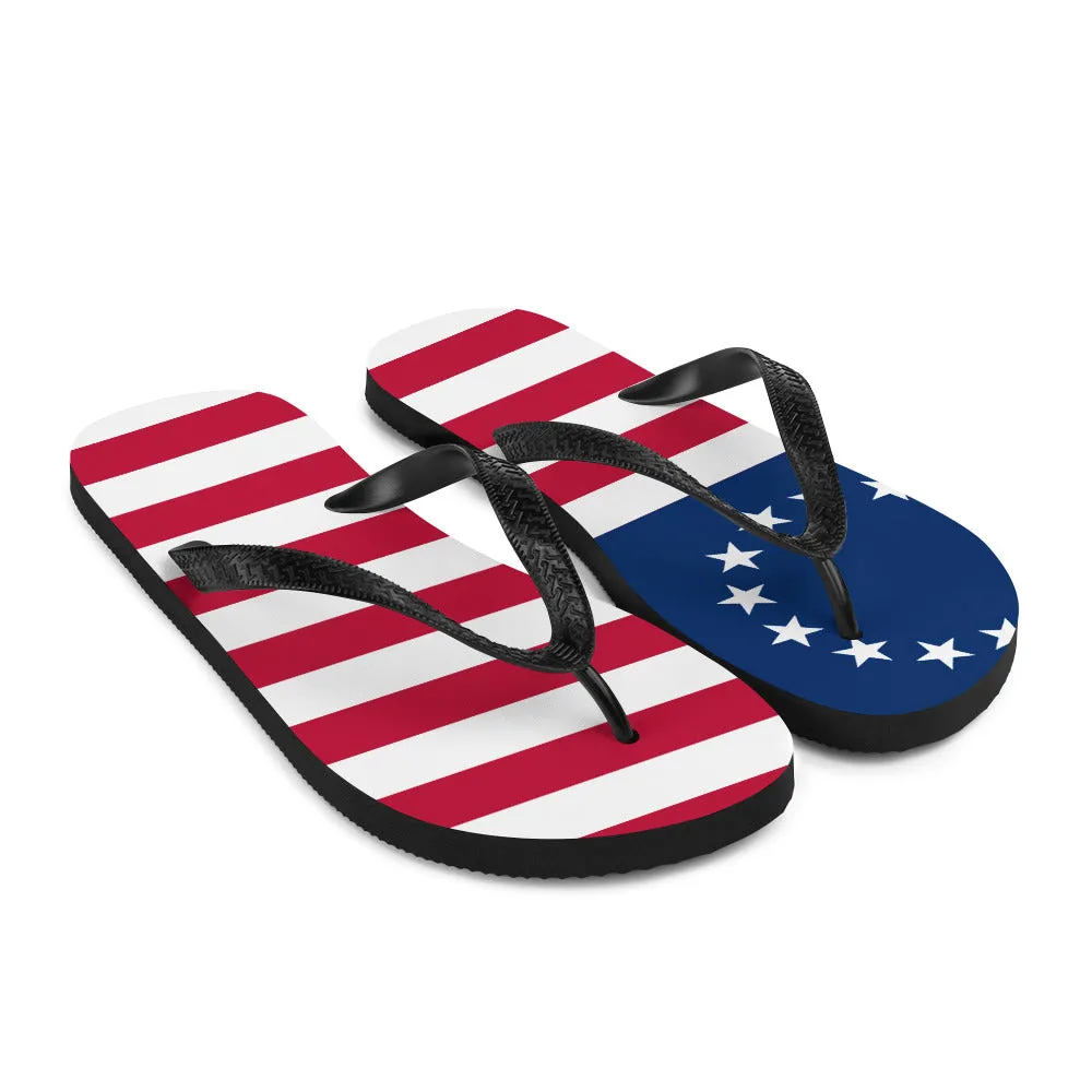 1776 American Flag Flip-Flops