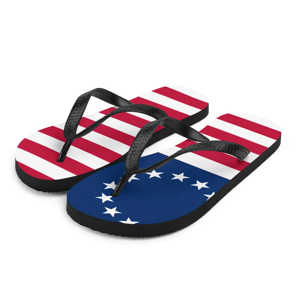 1776 American Flag Flip-Flops