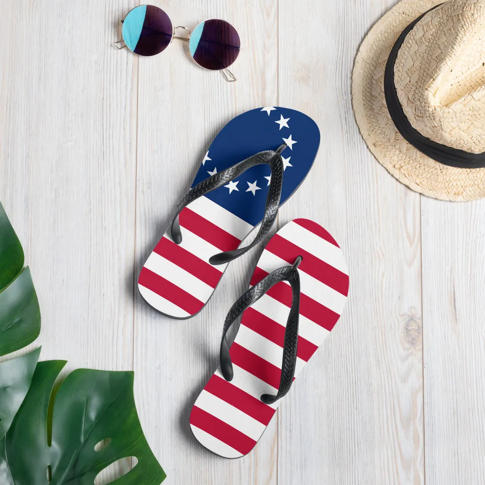 1776 American Flag Flip-Flops