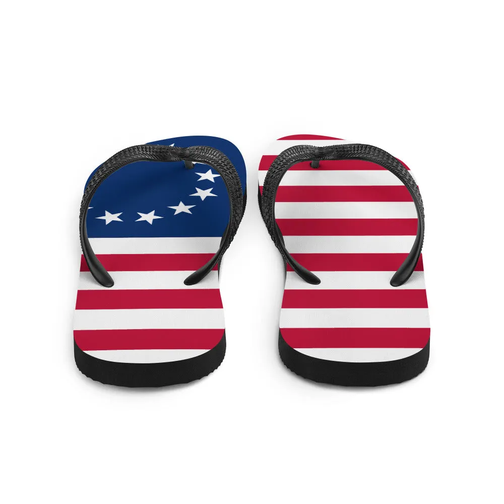 1776 American Flag Flip-Flops