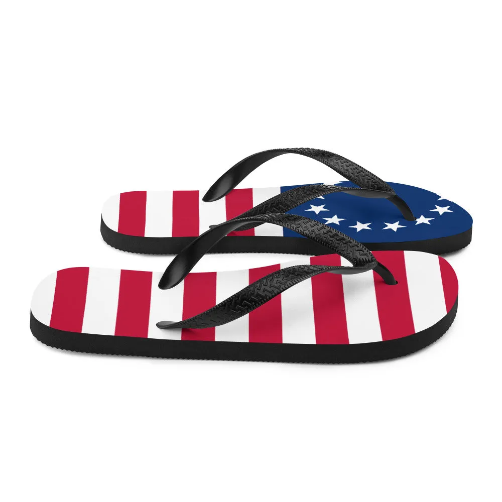 1776 American Flag Flip-Flops