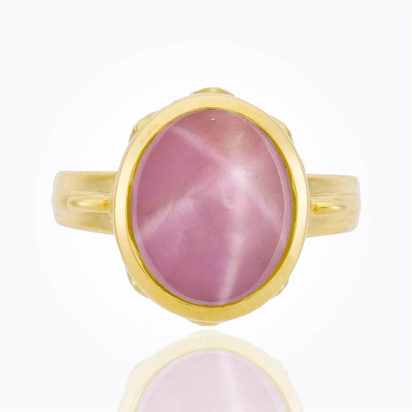 18K Arcadia Ring with Pink Star Sapphire and diamond