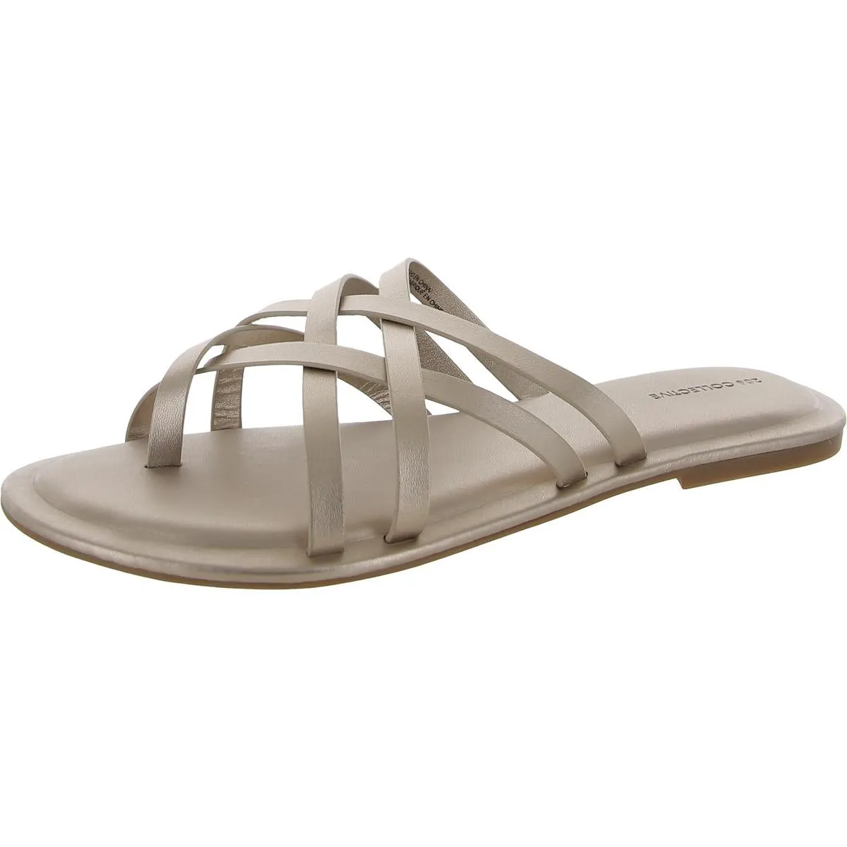 206 Collective Womens Solo Leather Thong Slide Sandals