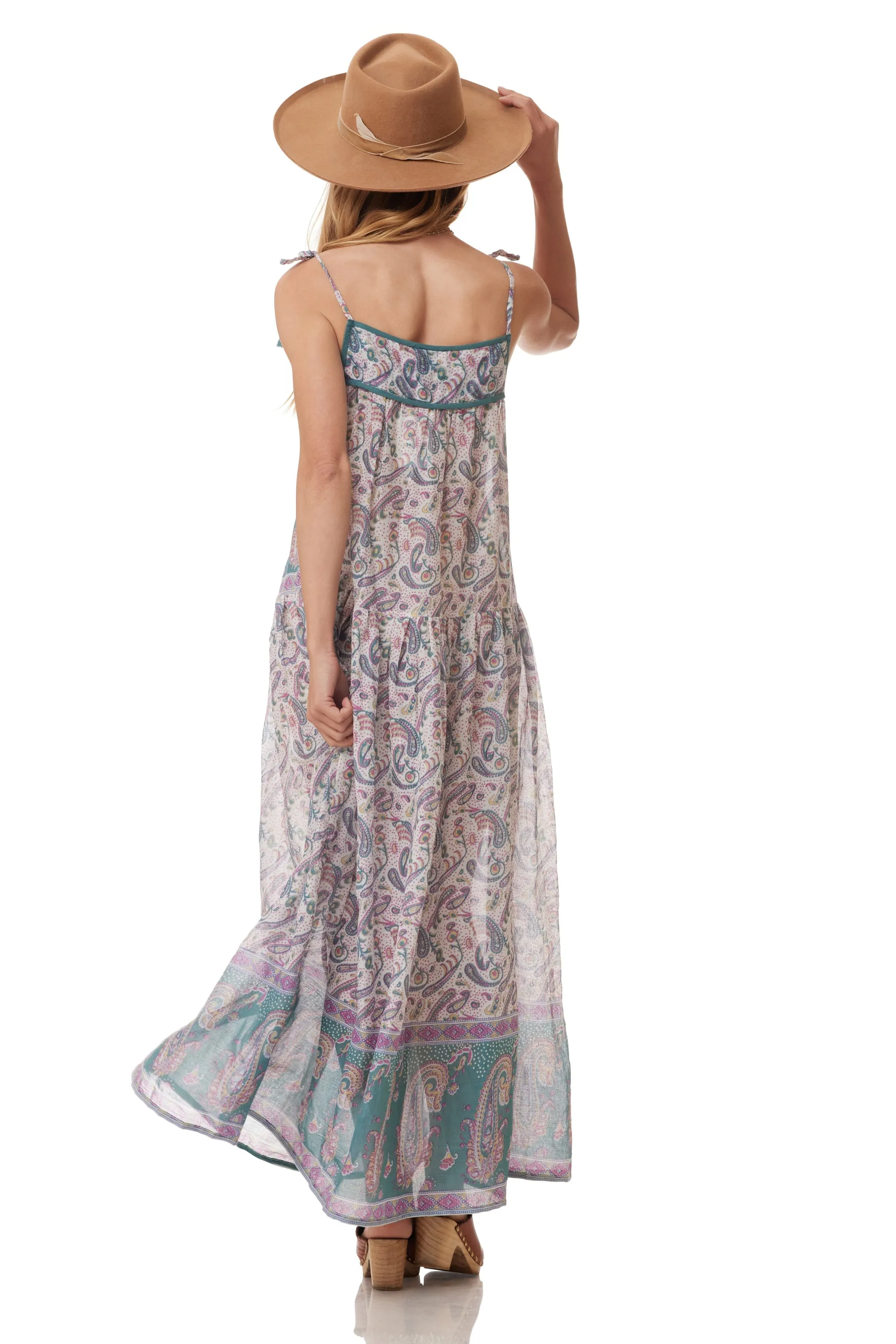 Betsy Printed Maxi Dress Teal