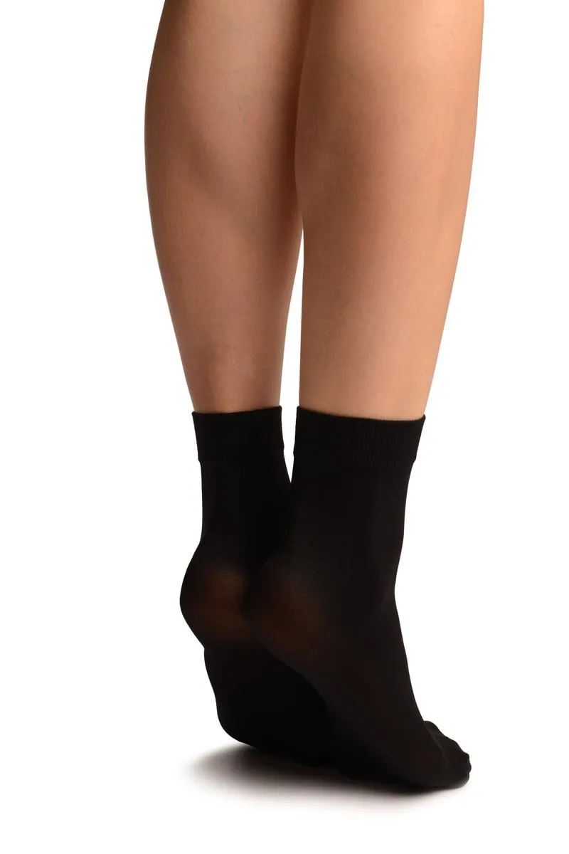 Black Comfort Top Strong Ankle High Socks