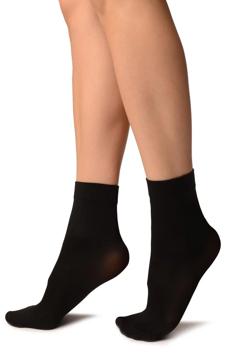 Black Comfort Top Strong Ankle High Socks