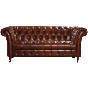 Brigham 2 Seater Leather Chesterfield Sofa