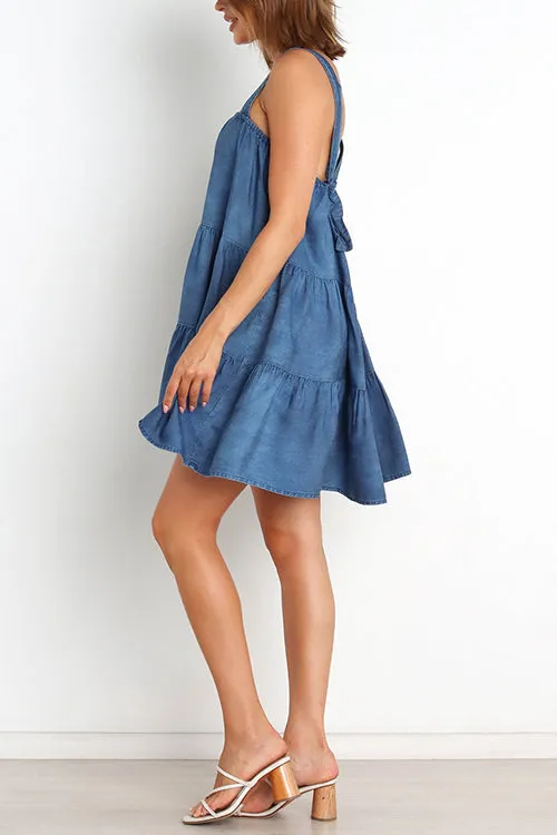 Denim Babydoll Tank Mini Dress