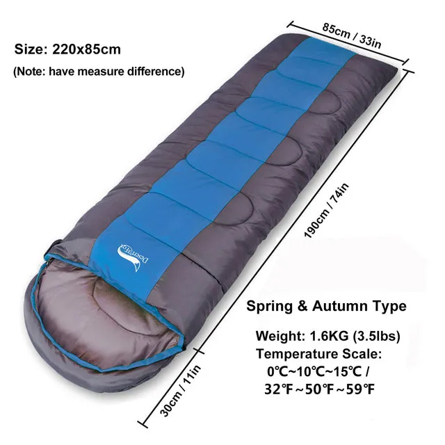 Desert&Fox Camping Lightweight 4 Season Warm & Cold Envelope Sleeping Bag for Outdoor Traveling Hiking