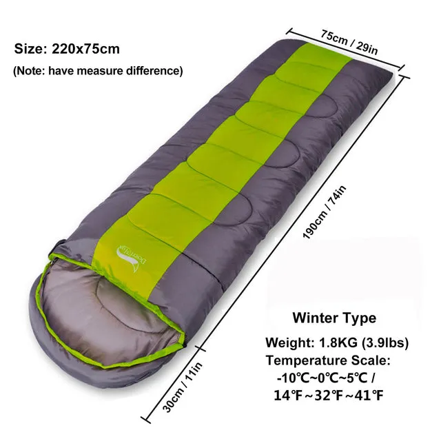 Desert&Fox Camping Lightweight 4 Season Warm & Cold Envelope Sleeping Bag for Outdoor Traveling Hiking