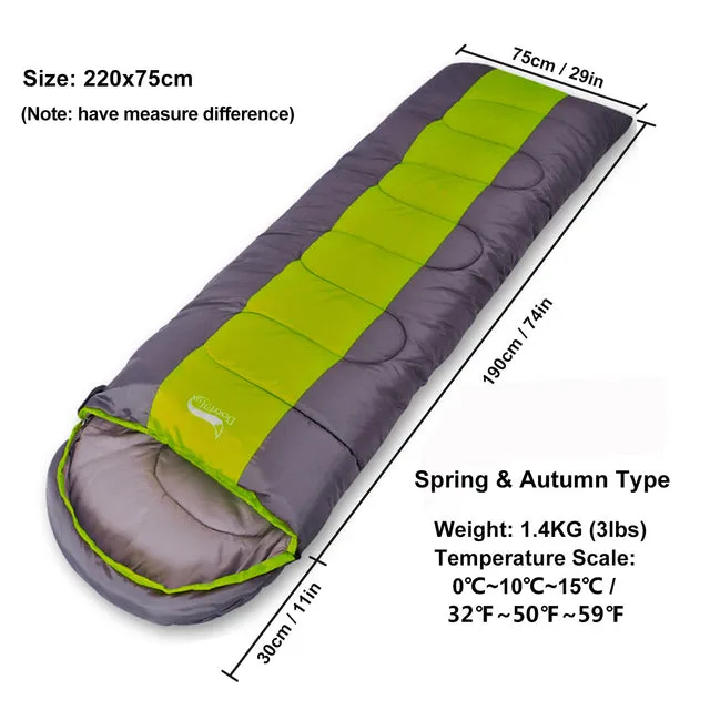 Desert&Fox Camping Lightweight 4 Season Warm & Cold Envelope Sleeping Bag for Outdoor Traveling Hiking