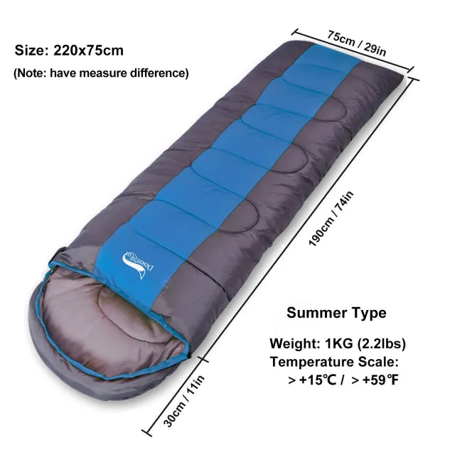 Desert&Fox Camping Lightweight 4 Season Warm & Cold Envelope Sleeping Bag for Outdoor Traveling Hiking