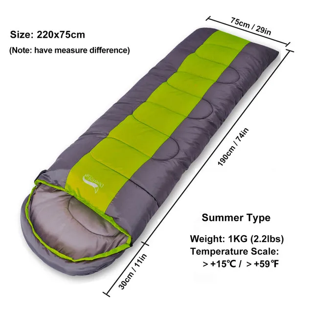 Desert&Fox Camping Lightweight 4 Season Warm & Cold Envelope Sleeping Bag for Outdoor Traveling Hiking