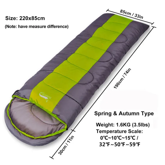 Desert&Fox Camping Lightweight 4 Season Warm & Cold Envelope Sleeping Bag for Outdoor Traveling Hiking