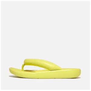 Fitflop Women Iqushion D-Luxe Padded Leather Flip-Flops |HF5-B14| Sunny Lime