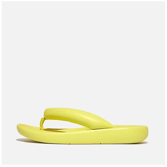 Fitflop Women Iqushion D-Luxe Padded Leather Flip-Flops |HF5-B14| Sunny Lime