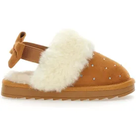 Girls Brown Fluffy Shoes