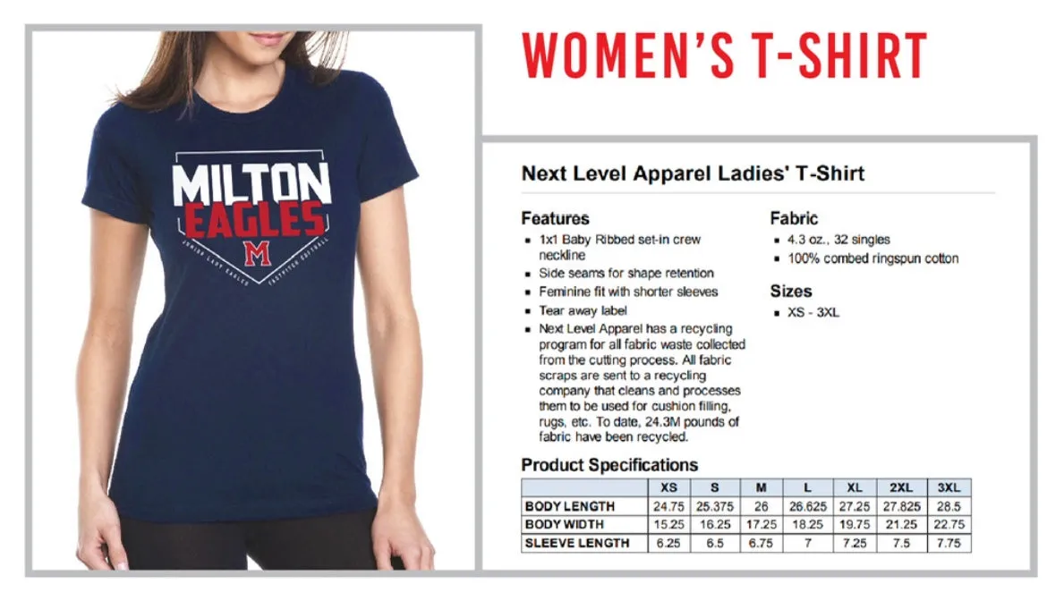 Milton Junior Lady Eagles Softball Spirit Wear