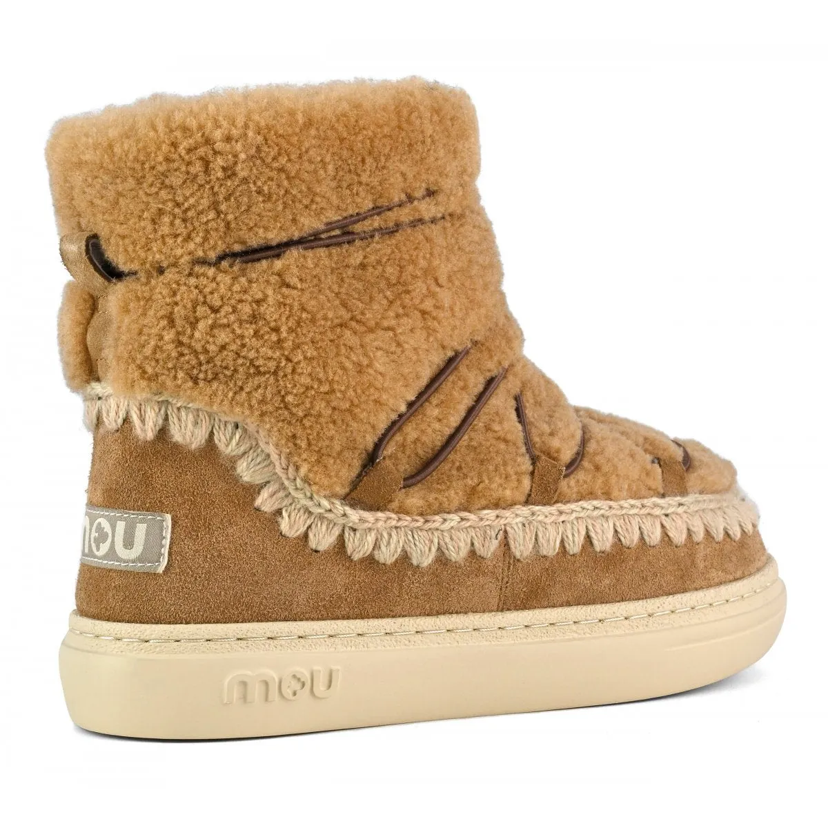 MOU - Eskimo Sneaker Bold Scoubidoo Lace Up Boot in Cognac