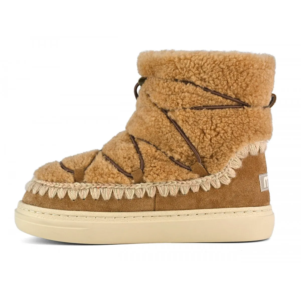 MOU - Eskimo Sneaker Bold Scoubidoo Lace Up Boot in Cognac