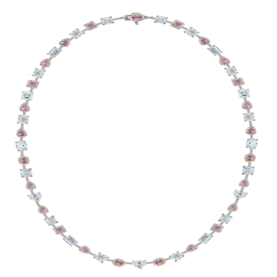 Pink & White Diamond Necklace