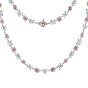 Pink & White Diamond Necklace