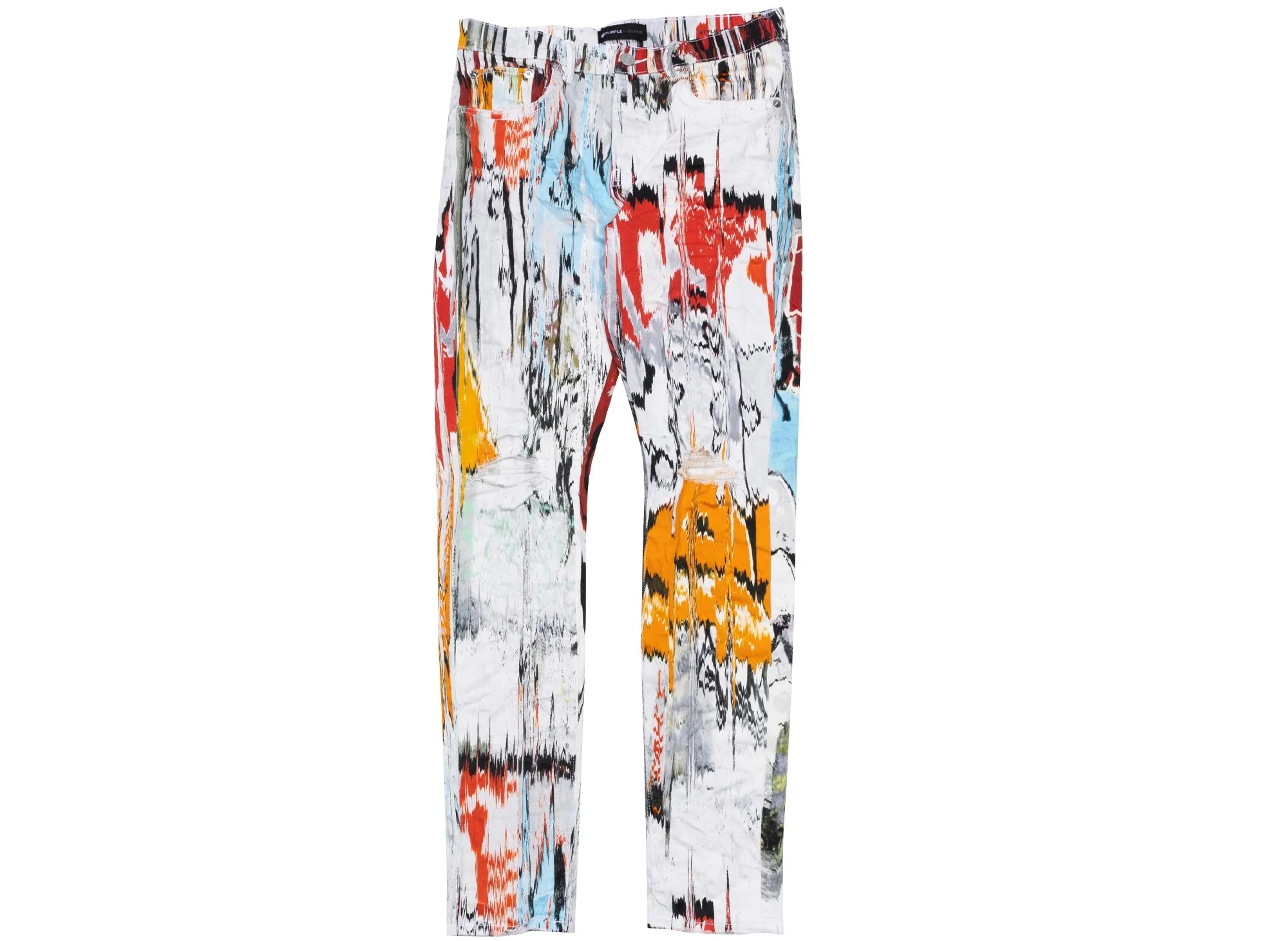 Purple Brand Flamestitch Digital Print Jeans