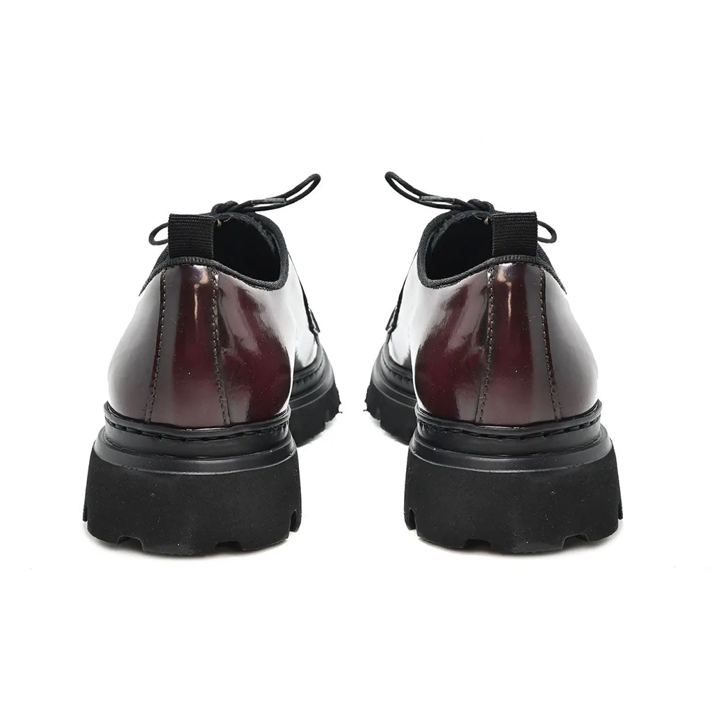 RHEA 11 - lace-up shoe brushed leather BORDEAUX