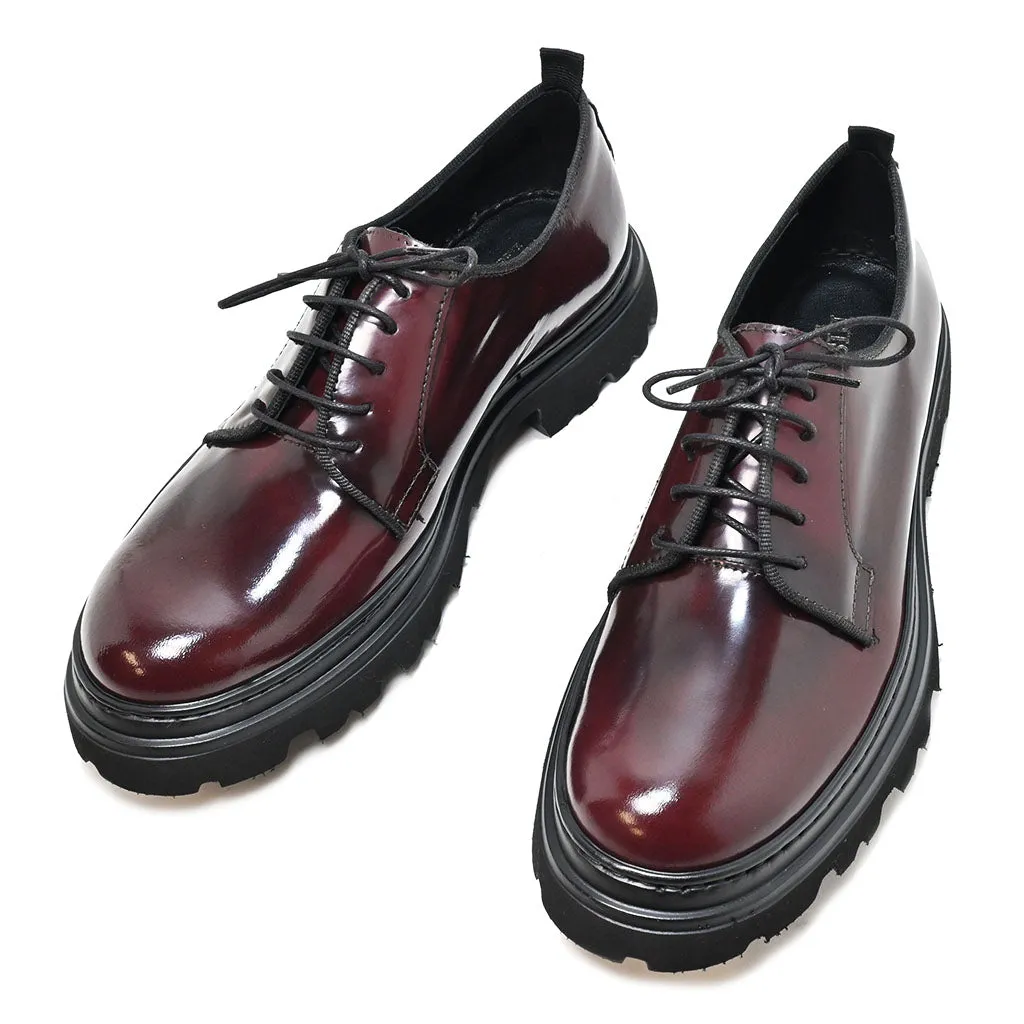 RHEA 11 - lace-up shoe brushed leather BORDEAUX